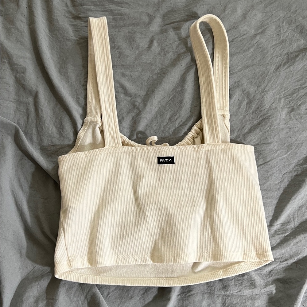 RVCA Cream Ribbed Top - Picture 3 of 3